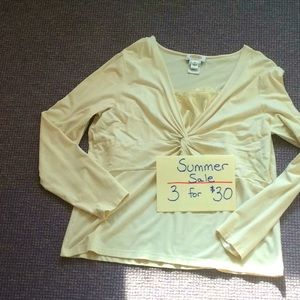 Long sleeve off white knit top